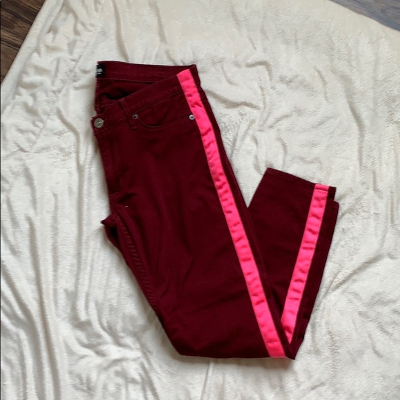 HUDSON LouLou Tux Skinny Jeans, Sz30, BurgundyPink - Picture 5 of 7
